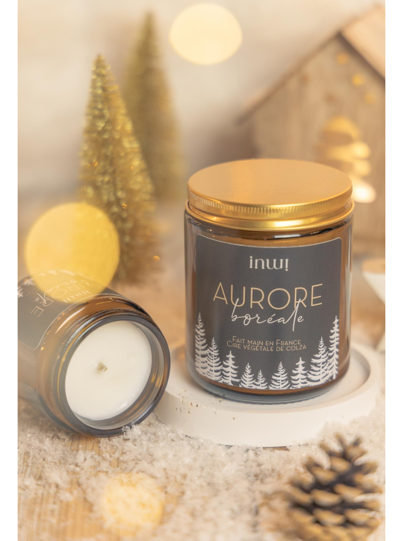 bougie de noël aurore boréale