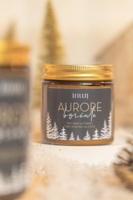 bougie de noël parfumée aurore boréale