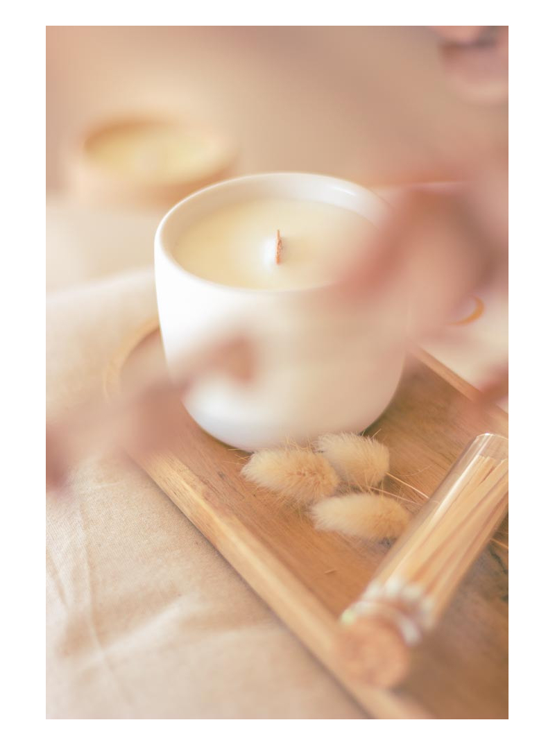 Handmade scented candle cotton flower