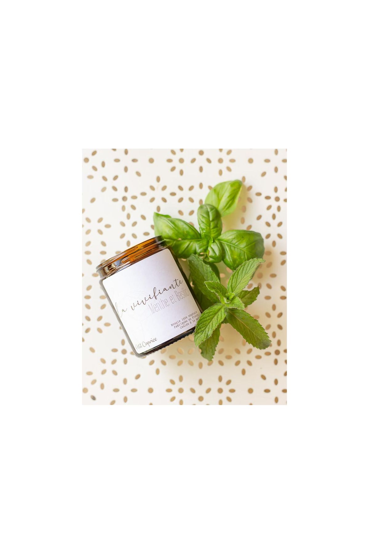 mint basil scented candle