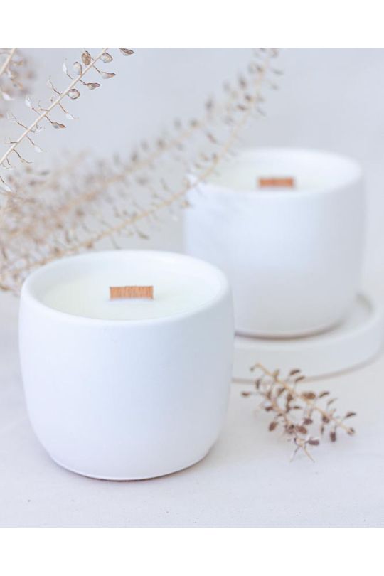 Handmade scented candle cotton flower