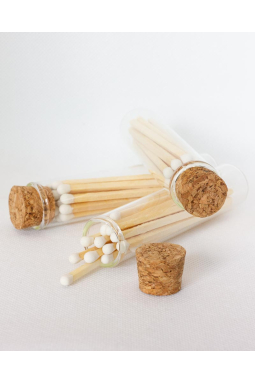 Corked glass bottle of matches