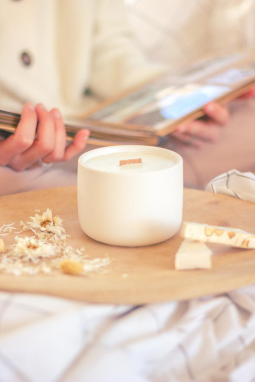 Handmade orange blossom scented candle