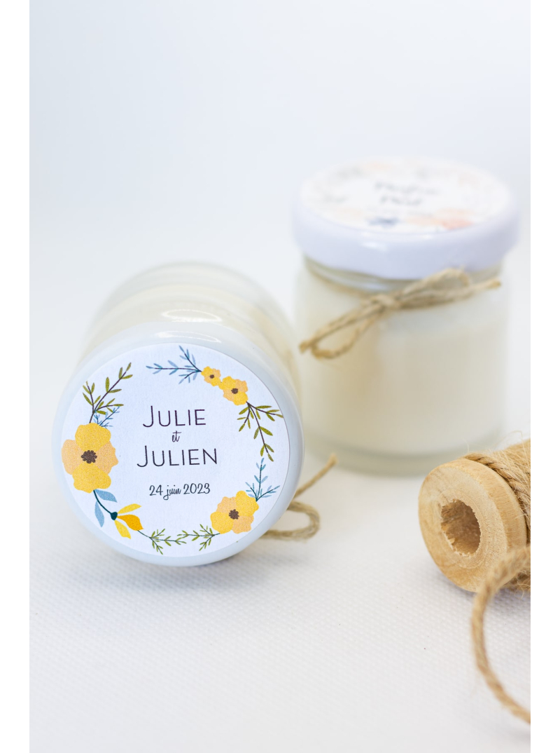 bougie cadeau d'invités mariage