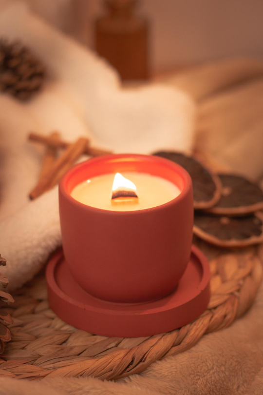 Bougie artisanale automne café
